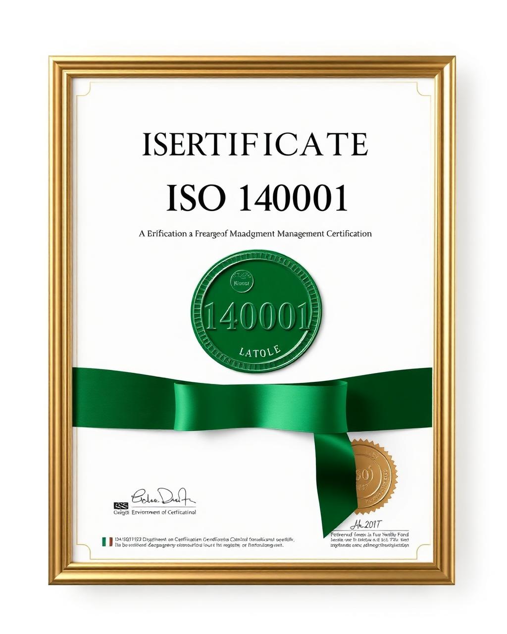 ISO 14001 certificate