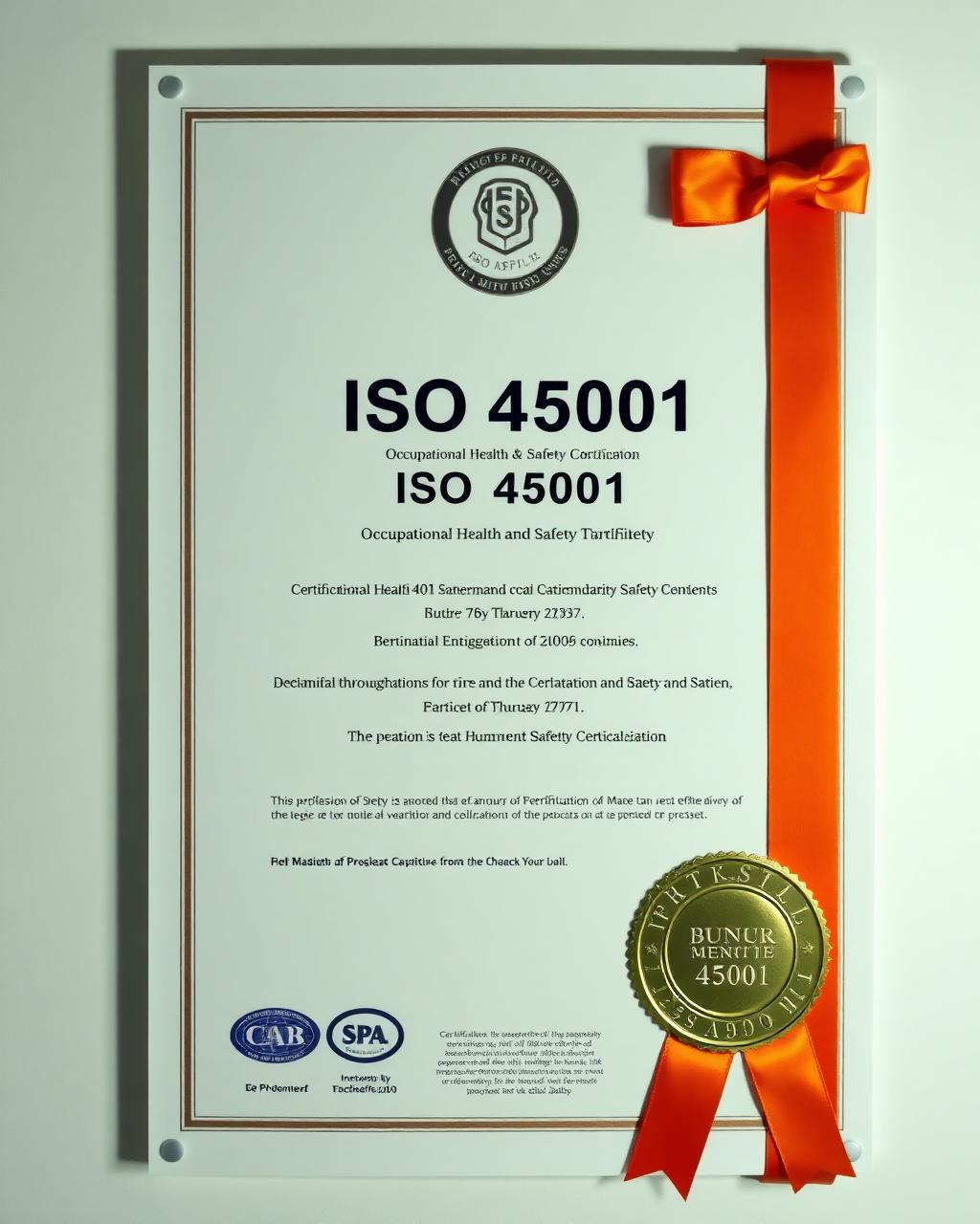 ISO 45001 certificate